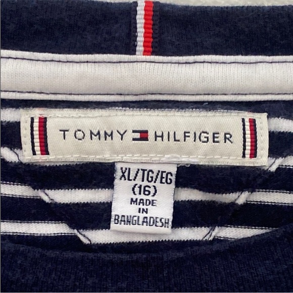 TOMMY HILFIGER Navy and White Striped Top. Size 16 (XS) - Picture 4 of 9